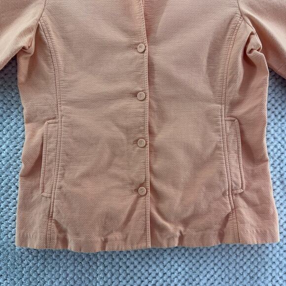 Eileen Fisher Jacket Womens S Orange Cotton Textured Lightweight Button Front - Picture 4 of 13
